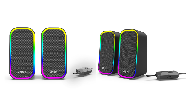 MARVO - סט רמקולים גיימינג RGB שחור דגם MARVO-SG-285BK - כולל משלוח