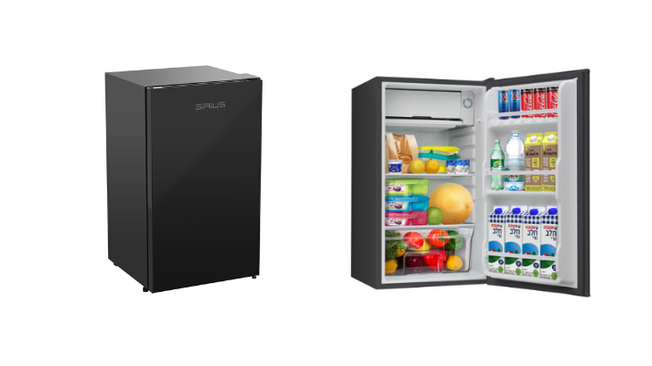SIRIUS LIVING - מקרר 90 ליטר בגימור זכוכית שחור דגם MREF-109-B - כולל משלוח