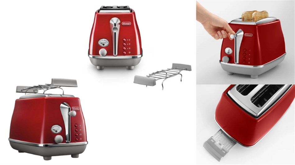 DeLonghi - מצנם 2 פרוסות דגם CTOC2103.R - כולל משלוח