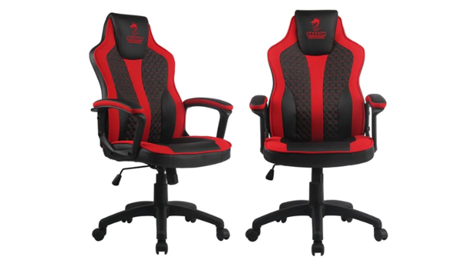 DRAGON - כיסא גיימינג דמוי עור בשילוב בד SNIPER צבע אדום - כולל משלוח
