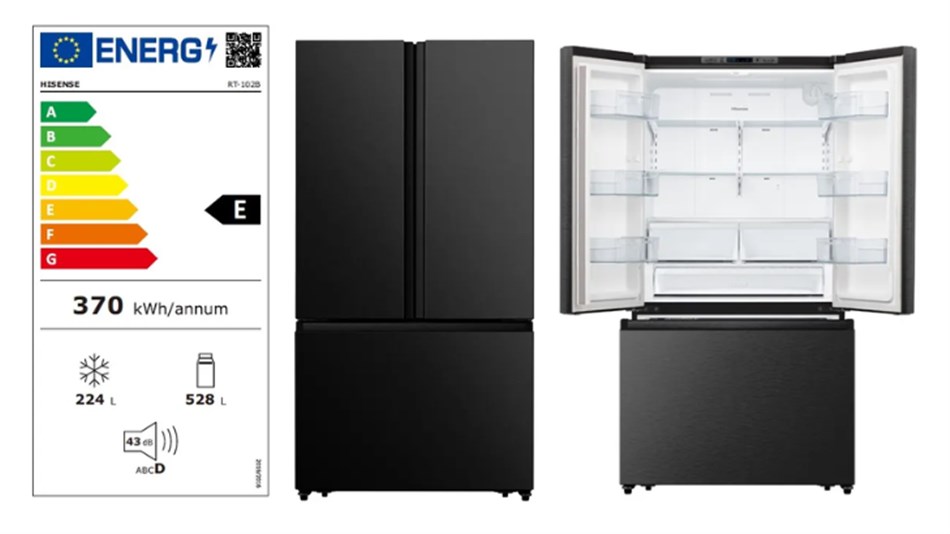 HISENSE-מקרר 3 דלתות מקפיא תחתון 752 ליטר דגם RT-102B נירוסטה שחורה - כולל משלוח