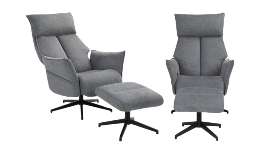 ד''ר גב - כורסת טלוויזיה מבד BORDEAUX אפור כהה - כולל משלוח