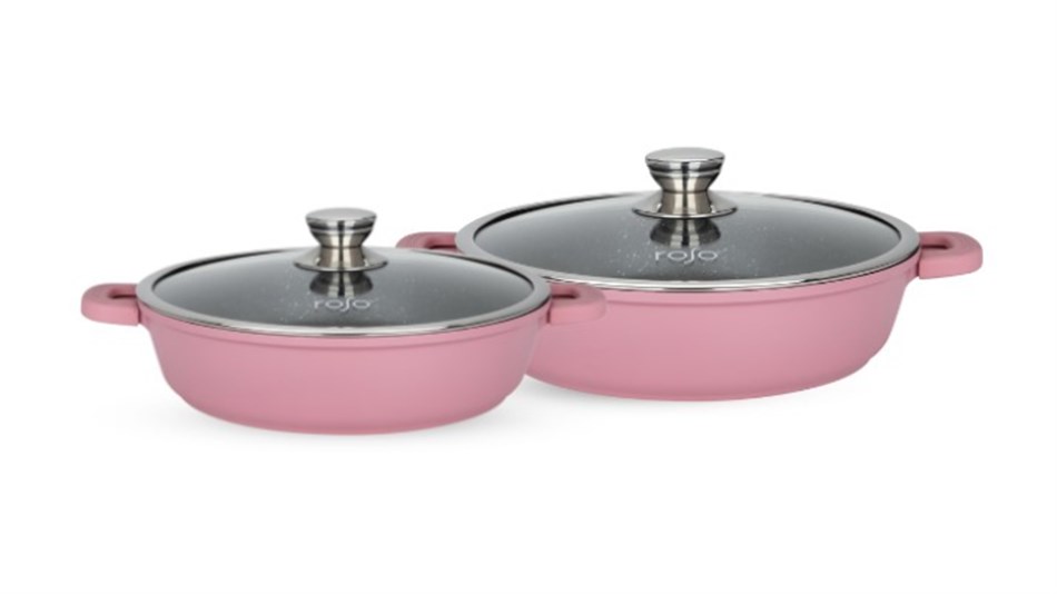 ROSO - זוג סירי סוטאז' 28+24 ס''מ roso Combo צבע ורוד - כולל משלוח