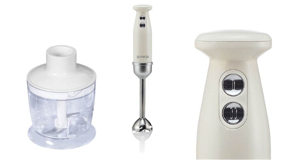 GORENJE - בלנדר מוט רטרו עם מיכל קיצוץ צבע שנהב דגם HBX603RL - כולל משלוח