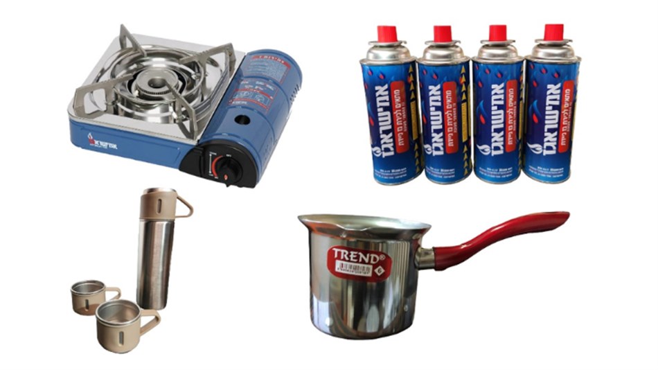 כירת גז + תרמוס נירוסטה + ארבעה מיכלי גז 220 + פינג'אן דגם 99994400 - כולל משלוח