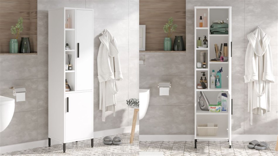 Twins Design - ארון שירות דגם אוראל צבע לבן - כולל משלוח